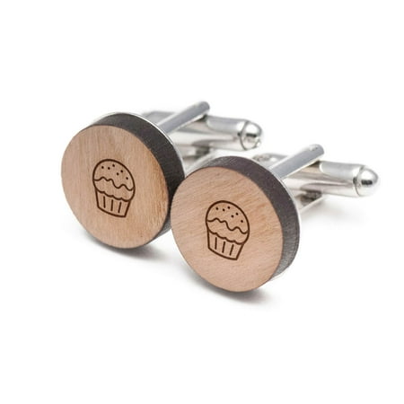 Wood Cufflinks Hand Made in The USA Wooden Accessories Company Frosted Cupcake Cufflinks Wood Cufflinks Hand Made in The USA Wooden Accessories Company Frosted Cupcake Cufflinks